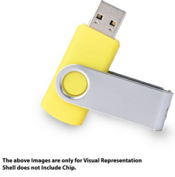 Yellow Swivel USB Pendrive Shell CSS501