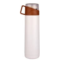 Stylish White 500ml Stainless Steel Bottle With Vacuum Cup EK1084